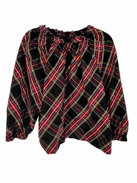 J. Crew Tops - J. Crew Holiday Tartan Plaid Long Sleeve Blouse
